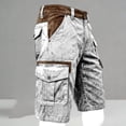 thumbnail image 2 of LODIENY Cargo Denim Shorts for Men Relaxed Fit Washed Distressed Outdoor Hiking Work Casual Shorts with Multi Pockets Gray L, 2 of 5