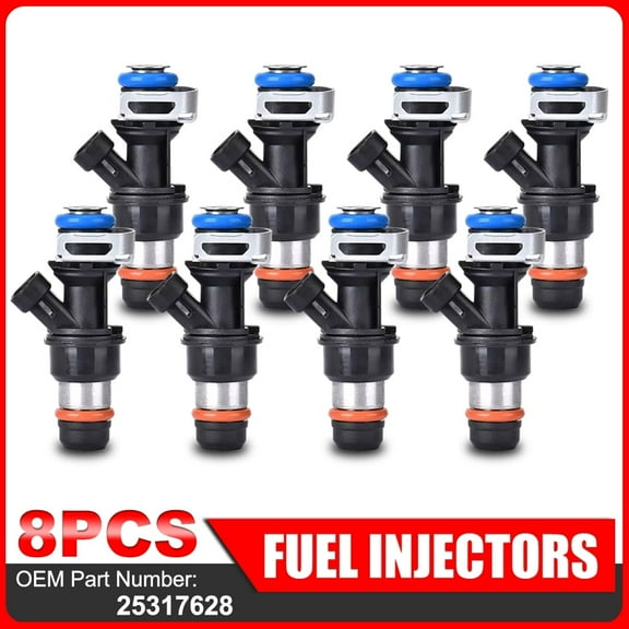 CHUSYYRAY 8Pcs Genuine 25317628 Fuel Injectors for Chevy Silverado for GMC 1999-2007 4.8/5.3/6.0L
