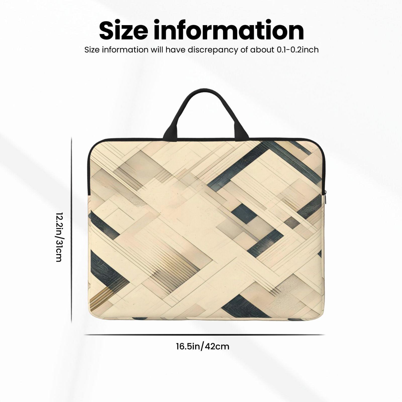 Laptop Sleeve Bag For Women Men 14inch Waterproof Durable Protective Computer Carrying Cover Handle Laptop Case Bag Darkorchid Geometric Lines Hand-Drawn Sketch_4