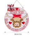 thumbnail image 3 of Front Door Hanging,Valentine's Day Highlan D Cow Door Sign Farm Front Decoration Welcome Wooden Door Sign, 3 of 9