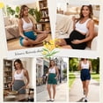 thumbnail image 4 of Women's Plus Size Maternity Biker Shorts Over the Belly Drawstring Stretchy Pregnancy Yoga Workout with Pockets 2-Pack, 4 of 6