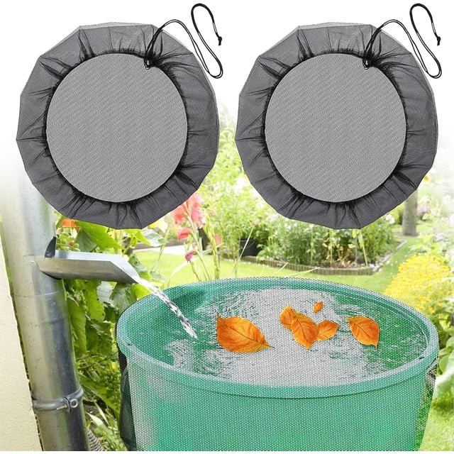 Cubierta de red versátil para barril de lluvia, diseño ecológico estético, malla fina que bloquea hojas y escombros, reutilizable y fácil de instalar, esencial para la recolección de agua en jardines