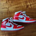 thumbnail image 1 of Nike Red and White High-Top Shoes, 1 of 4