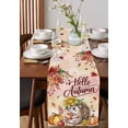 thumbnail image 4 of ERUNPONLY Fall Hedgehog Table Runner - 72 Inch Long Thanksgiving Pumpkin Sunflower Leaves Pink Cotton and Linen Blended Dress Scarves Farmhouse Table Runner for Kitchen Dining, Coffee Table, 14"x72", 4 of 8