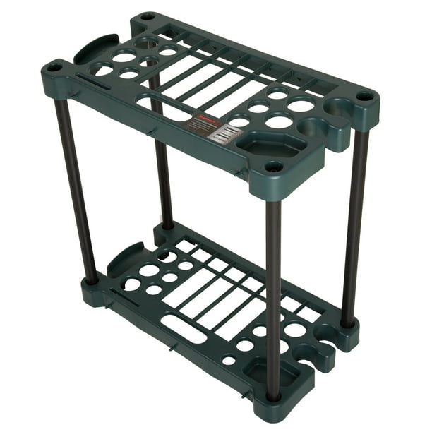 Compact Garden Tool Storage Rack Fits Over 30 Tools By Stalwart