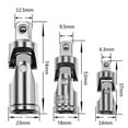 thumbnail image 5 of sseff444 Universal Socket Adapter 1/4 3/8 1/2 Inch Steel 3 Pieces Silver, 5 of 5