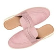 thumbnail image 4 of Pink Flat Shoes For Women Slip On Mules Backless Loafers Solid Color Casual Shoes Soft Suede Material Comfortable Everyday Footwear Size 39, 4 of 9