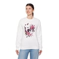 thumbnail image 2 of Unisex Floral Love Sweatshirt, Love Floral Sweatshirt, Floral Butterfly Sweatshirt, 50/50 Cotton-Poly Valentine's Day Sweatshirt 05, 2 of 54
