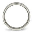thumbnail image 2 of Titanium Polished w/CZ 5mm Grooved Comfort Fit Band, 2 of 8