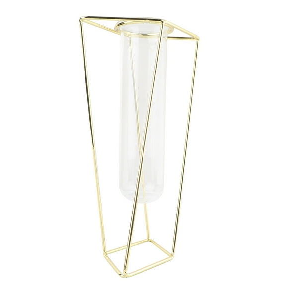 SOPOTUTU Modern Golden Glass Flower Vase for Home Decor, Elegant Table Centerpiece, 1 Set