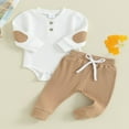 thumbnail image 3 of Baby Boys Pants Set  Long Sleeve Contrast Color Romper with Pants, 3 of 8