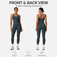 thumbnail image 2 of Feekit 2 Piece Workout Sets for Women, Scoop Neck Backless Criss Cross Yoga Outfit with Built-in Bra, High Stretch Quick Dry Athletic Set for Gym Running, 2 of 7