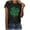 Black, variant on Patlollav Ladies St. Patrick's Day Blouses Casual Loose Short Sleeve Round Neck Shirt