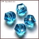K9 Glass Imitation Austrian Crystal Beads Grade AAA Faceted Polygon Deep Sky Blue 8mm Hole: 0.9~1mm Mixed Color