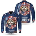 thumbnail image 3 of Patriotic Shih Tzu Celebrates 4th of July All Over Print 3D Baseball Jacket Lion Dog Lover Gifts Bomber Jacket Softball - 02009, 3 of 6