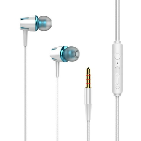 BCZHQQ Upgraded Volume Control Wired Headphones with Subwoofer Enhance Bass In-Ear with Mic for Smartphones