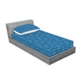 thumbnail image 2 of Ambesonne Fish Fitted Sheet & Pillow Sham Set, Blue Toned Nautical Life Motif, Twin, Blue Pale Blue White, 2 of 2
