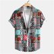 thumbnail image 3 of Camisa de arte abstracto vintage para hombre, blusa con solapa de manga corta con estampado 3D, ropa de calle de verano a la moda para playa, ropa para mujer y niño, 3 of 5