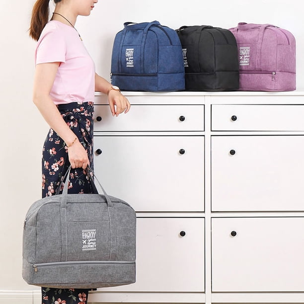 Bolsa de viaje tipo duffel, bolsa deportiva, bolsa de gimnasio, bolsa de hombro, bolsa de fin de semana, separador húmedo/seco, bolsa de mano para fitness, bolsa de hombro para yoga y