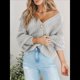 thumbnail image 5 of Suéter de Punto Grueso Abierto para Mujer, Larga, Botones, Cárdigan Corto Holgado, Abrigos de Abrigo. Gris XXL, 5 of 6