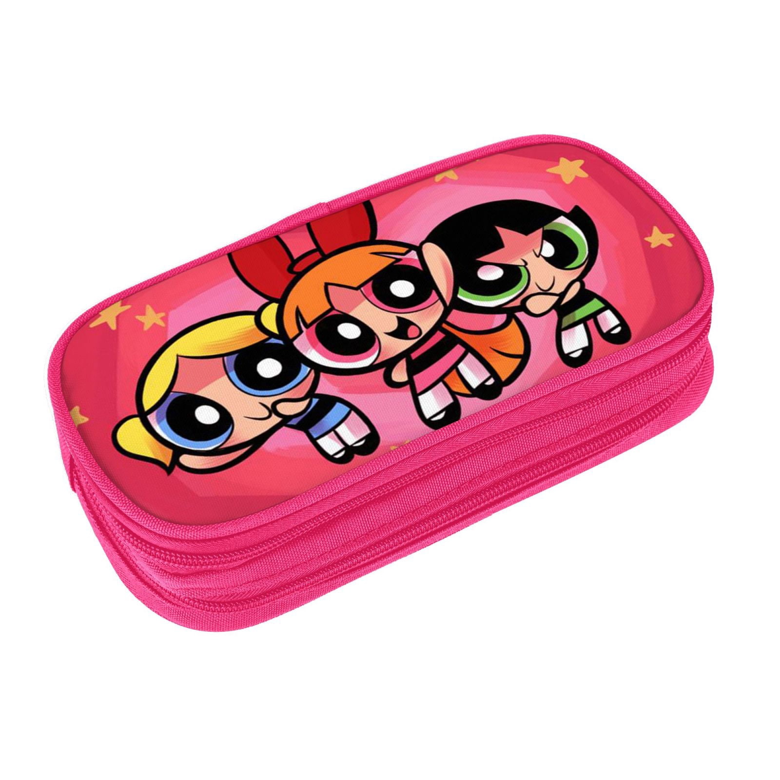 The Powerpuff Gi-rls Pencil Case Large Capacity Pencil Pouch Penbag Office Stationery Organizer Travel Makeup Bag Pink