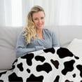 thumbnail image 4 of Gresahom Cow Print Blanket Black and White, Throw Blanket for Couch Bed, Lightweight Soft Cozy Flannel Fleece Push Blanket for Kids Adults Women, Gifts Blanket for Women Teen Girls(40"x50"), 4 of 8