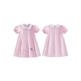 thumbnail image 2 of BemeyourBBs Kids Toddler Girls Pink Birthday Day Dress Outfit 1 2 3 4 5 6 Years Old Birthday Summer Clothes Little Girl Puff Short Sleeve Doll Collar Carousel Balloon Cake Embroidery Dress, 2 of 7