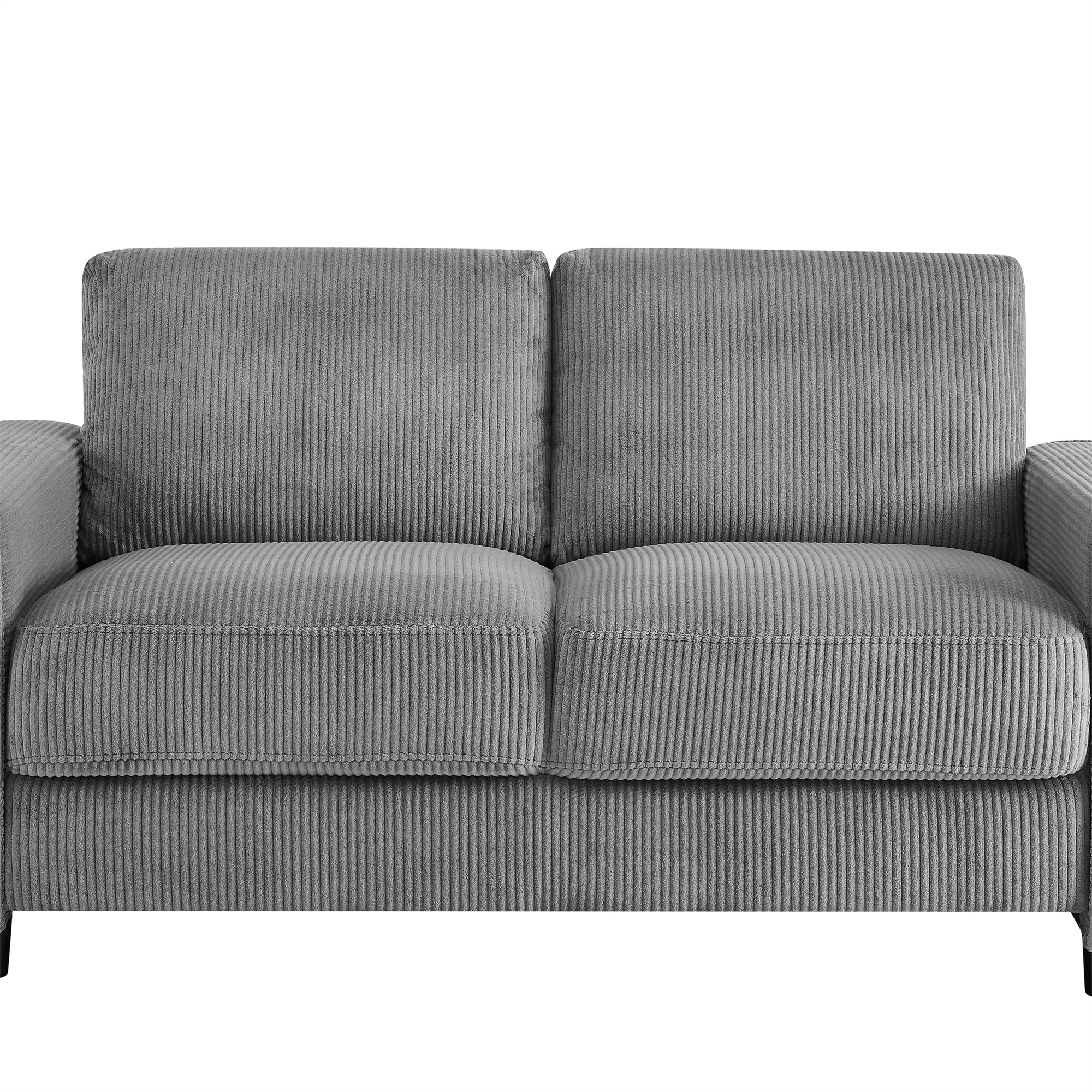Modern Contemporary Upholstered Corduroy Plush Tufted Loveseat, Grey