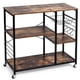 thumbnail image 1 of Costway Carrito de cocina con ruedas universales, carrito de cocina para microondas con estructura de metal repisas cesta y ganchos, fácil de montar, 1 of 6