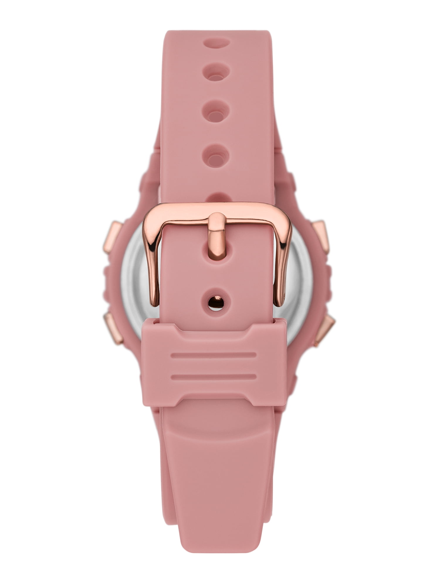 Time and Tru Ladies' Digital Sport Watch, Dusty Rose Round Case, Rose Gold Tone Bezel and Dusty Rose Plastic Strap (FMDOTT108)