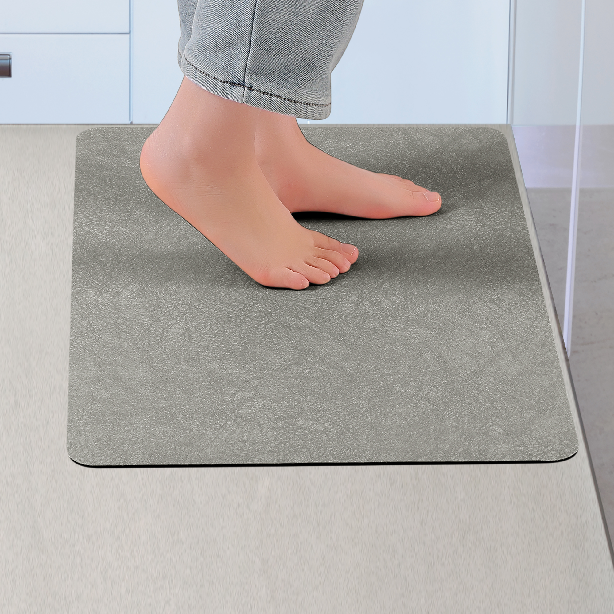 Unique Bargains 1 Pc Kitchen Rugs Cushioned Anti Slip Kitchen Mats Waterproof Non Slip Rug Grey 18" x 28"