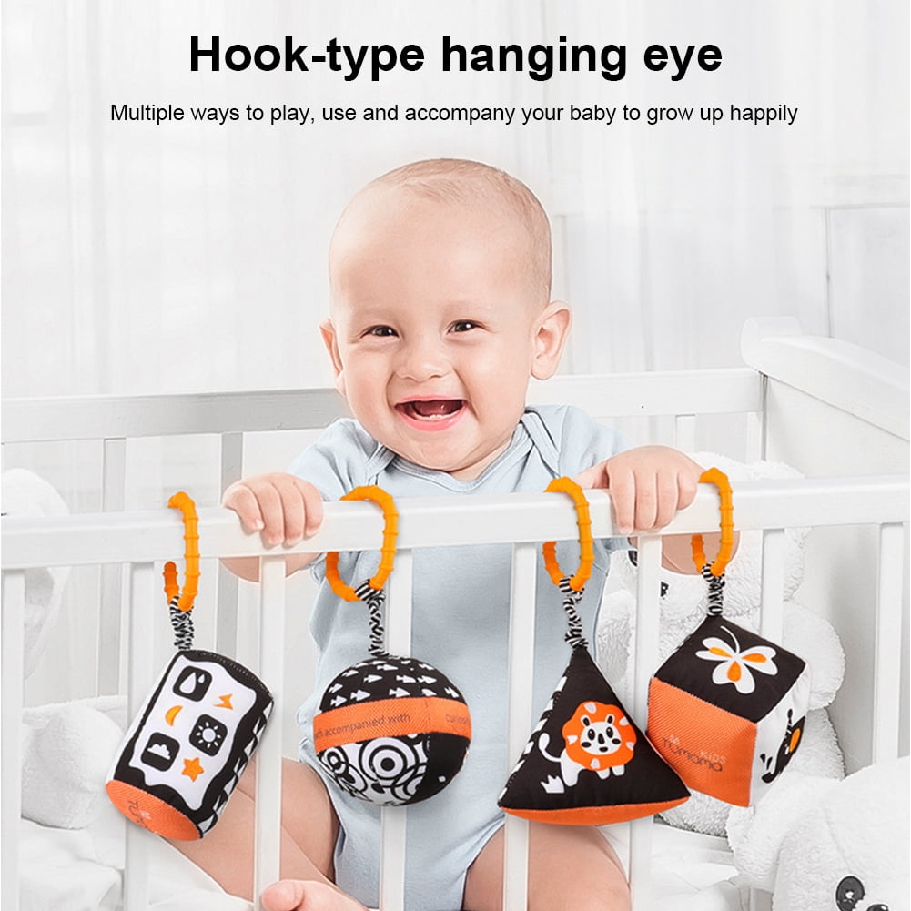 black and white hanging baby toys
