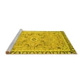 thumbnail image 2 of Ahgly Company Machine Washable Indoor Round Oriental Yellow Modern Area Rugs, 3' Round, 2 of 4