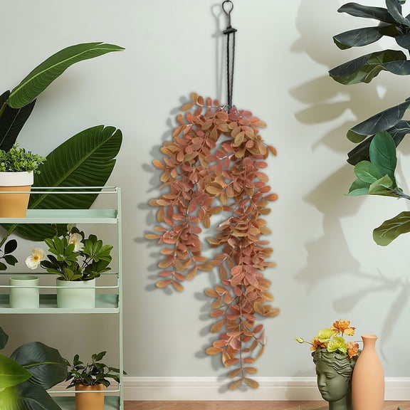 Artificial Flowers Hanging Potted Plants Green Plant for Indoor Outdoor Home Bathroom Wall Shelf Decor
