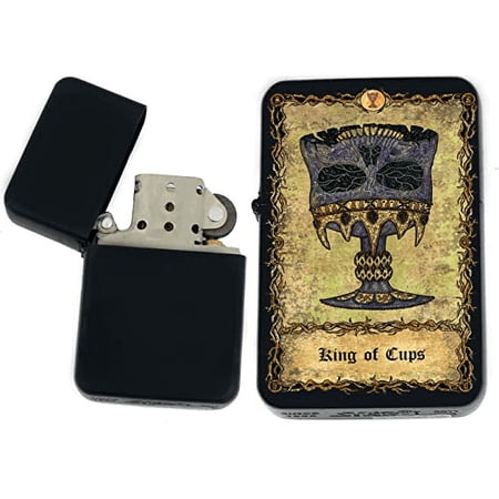 Tarot Card - Major Eternal Bones Tarot Deck Colorful Cards Unique Collectible Gifts Infinity Black Matt Windproof Lighters! (King of Cup)
