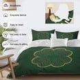 thumbnail image 3 of 3 Piece Saint Patrick's Day Duvet Cover Set Full Size,Microfiber Comforter/Quilt Cover with Corner Ties and 2 Pillowcases,Green Lucky Grass Vintage Abstract Art All Season Bedding with Zipper Closure, 3 of 8
