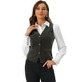 thumbnail image 1 of Chaleco de terciopelo vintage para mujer, trajes de negocios formales, chaleco Steampunk con botones Gris Oscuro XS, 1 of 6