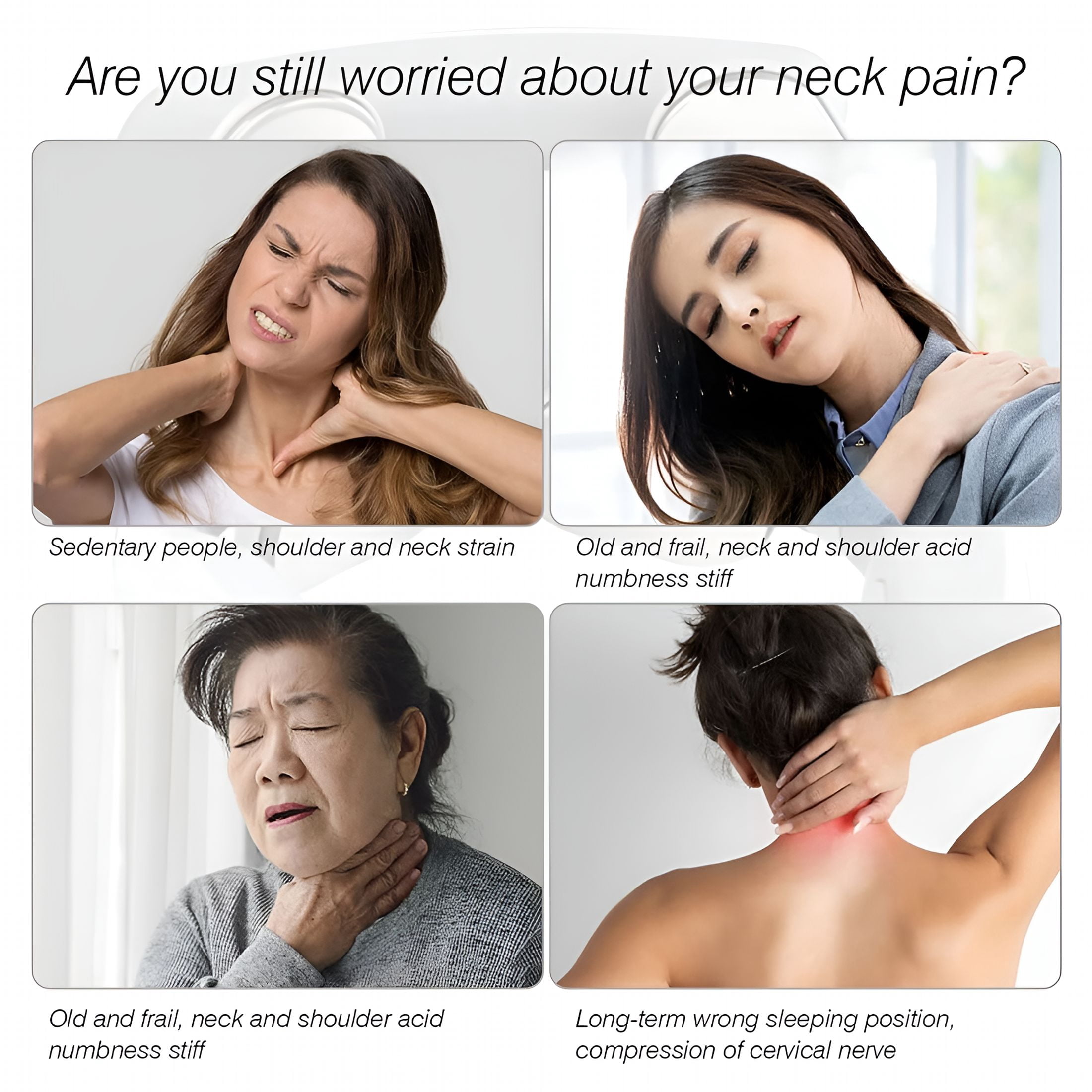 XIRQI Neck Massager-Multifunctional 4-Head Heated Neck Massager Usb Rechargeable Neck Massager with Heat