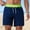 Dark Blue, variant on WIZUTIZ Men's Swim Trunks with Compression Liner 5 Inch Hawaiian Beach Drawstring Elastic Waist Board Shorts