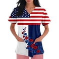thumbnail image 3 of 4th Of July Scrub Tops for Women Summer Short Sleeve V Neck Scrub Tops Shirt Patriot Tee Usa Flag Nurse Shirts, 3 of 4