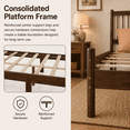 thumbnail image 6 of Miniyam Queen Pine Wood Platform Bed Frame with Spindle Headboard, 9.8" Underbed Storage, Walnut, 6 of 8