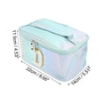 thumbnail image 3 of 1 Pc Bolsa de Maquillaje de Letras Cuadradas para Mujeres para Vacaciones y Actividades al Aire Libre Azul PU, 3 of 3
