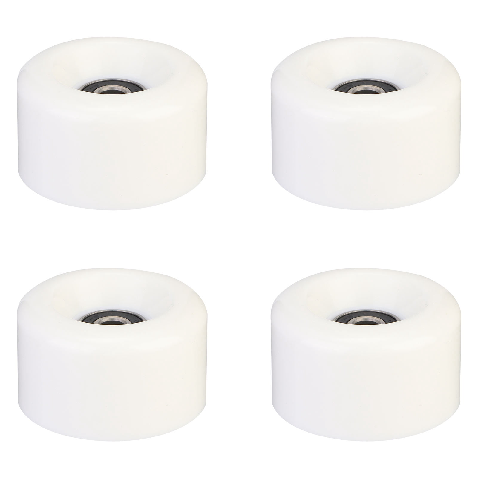 Worgeous Durable PU White Roller Skate Wheels for Outdoor Use with Bearings 4 Pieces