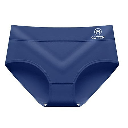 DQRPSEETB Women s Solid Color Mid High Waist Cotton Material High Stretch Plus Size Loose Comfortable Fit Casual Underwear Soft Breathable Panties