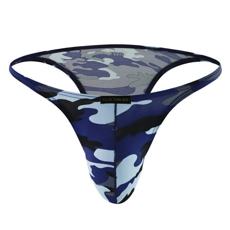 

Mens Underwear Ice Silk Nylon Camouflage Large Size Low Waist Sexy Briefs