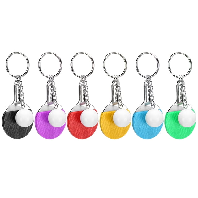 Mini Llavero de raqueta de tenis de mesa Zhivalor 6 uds Metal + Goma