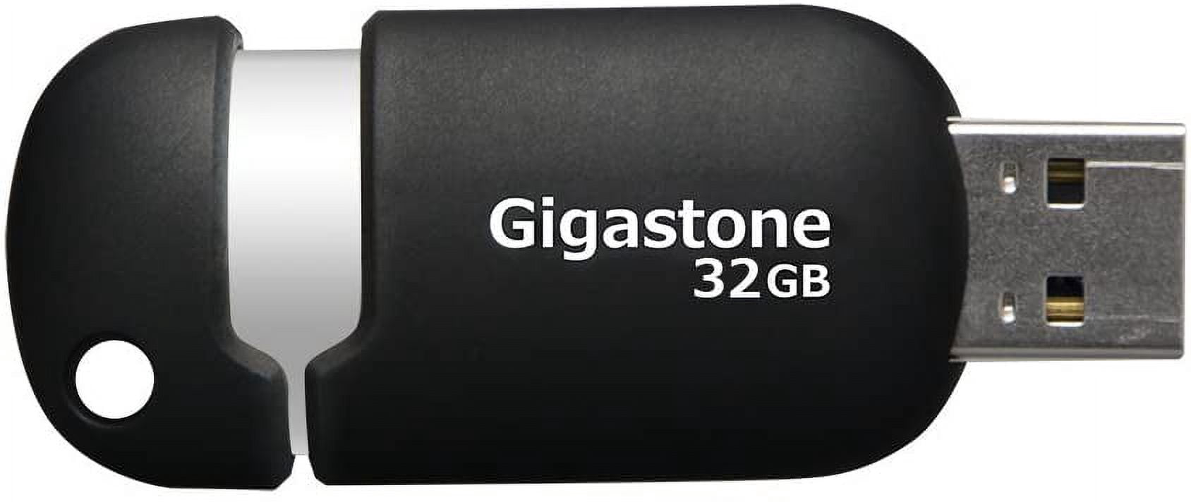 Gigastone V10 32GB USB 2.0 Flash Drive, Capless Retractable Design Pen Drive, Black and Silver, 5 Pack (5x32GB) - GS-Z32GCNBLX5-B
