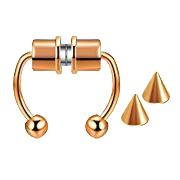 Imitación magnética de acero inoxidable Zulema aro no perforante Oro rosa