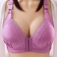 thumbnail image 2 of ATOYSOY Plus Size Everyday Bra Floral Lace Ruched Breathable Push Up Underwear Wireless Front Closure Workout Support Full Coverage Bra Girls Teens Comfy Bra Purple, 2 of 9