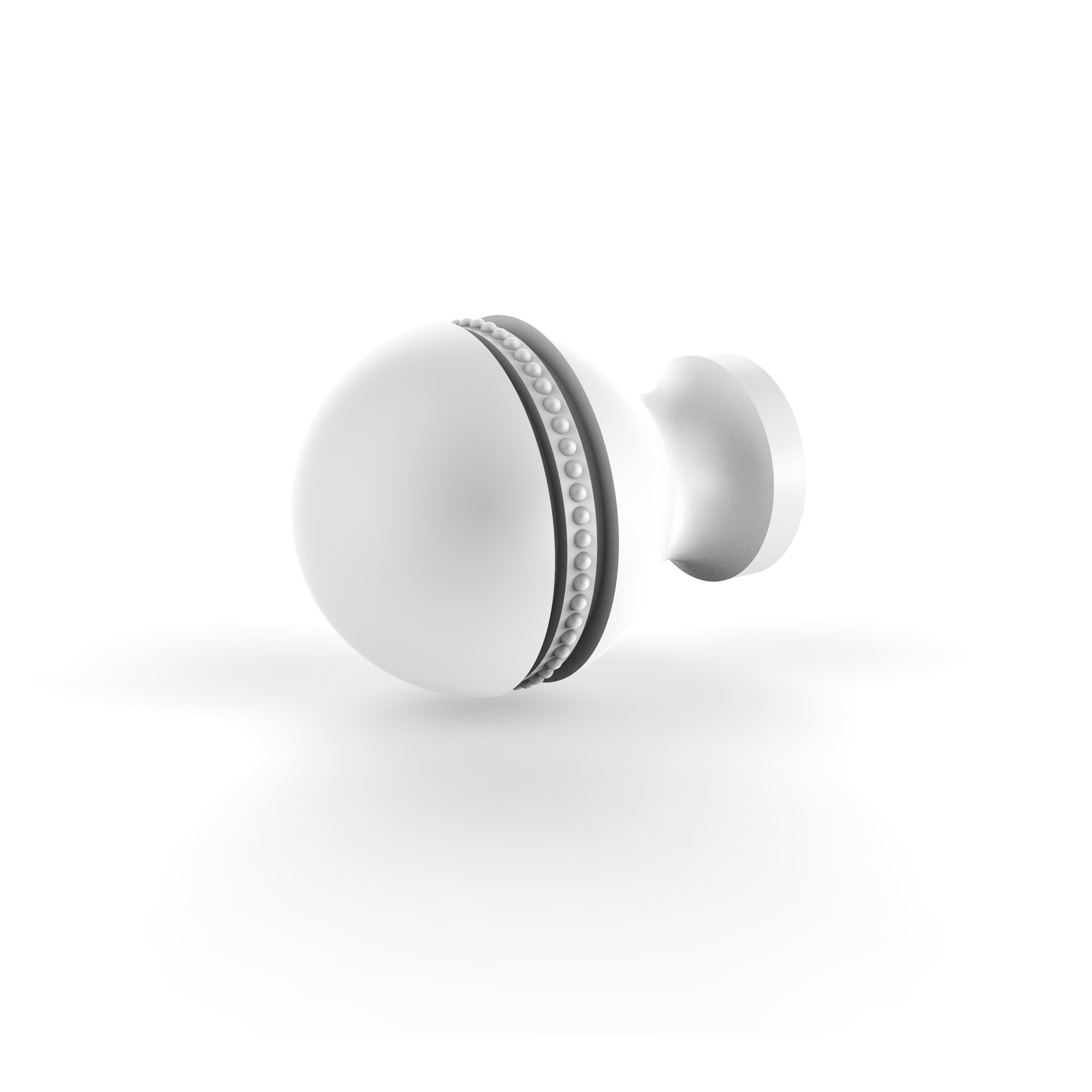 Allied Brass 1in Beaded Knob, Matte White